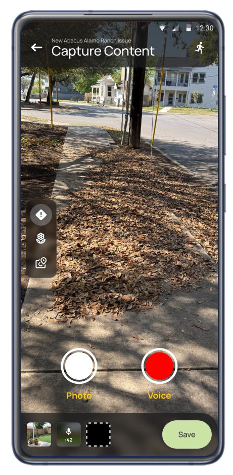 A mobile app where you can take a picture of an Issue or an Enhancement on a property.